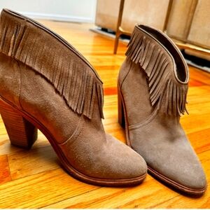 Joie Suede Booties with Tassels, Size 7